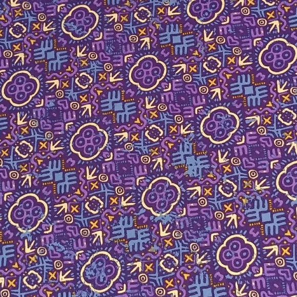 Purple patterned knee length A-line Lularoe Azure - Picture 2 of 3